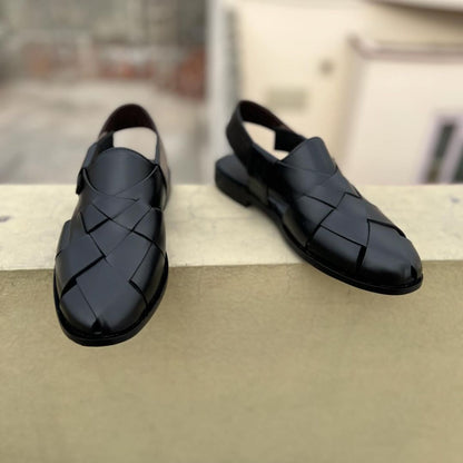 Men's Handmade Fashion Braided Leather Buckle Sandals