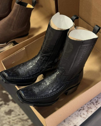 Men's Handmade Cowboy Boot In Leather