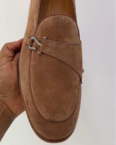 Khaki Buckle Monk Shoes