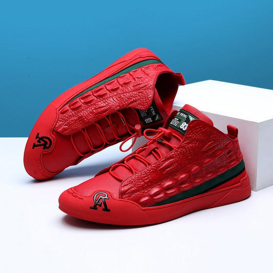 Men's High Top Crocodile Pattern Casual Shoes
