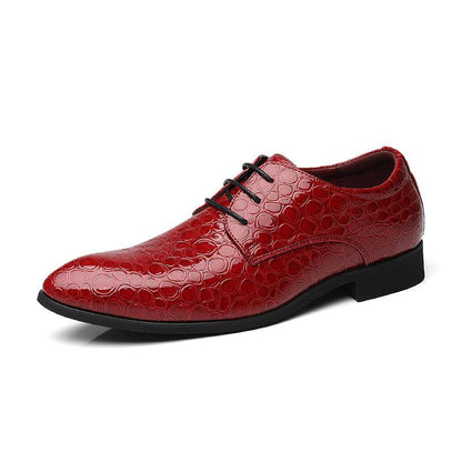 Men's Handmade Textured Shiny Leather Shoes