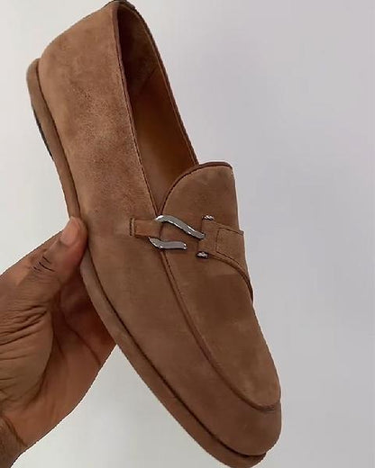 Khaki Buckle Monk Shoes