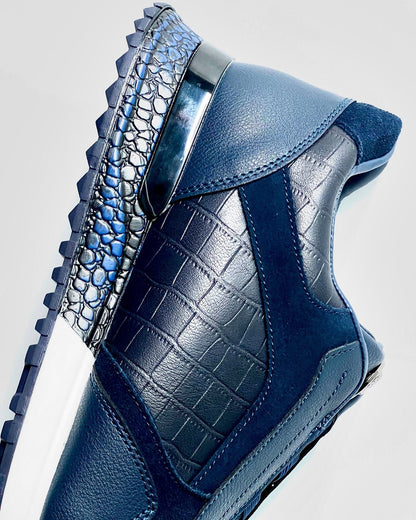 Men's Blue Laceless Sneakers