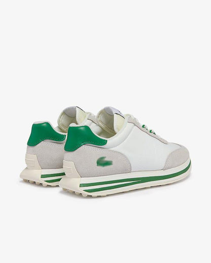 White Sneakers For Man With Green Decorate