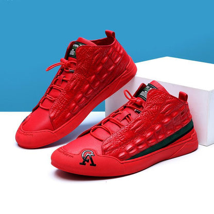 Men's High Top Crocodile Pattern Casual Shoes