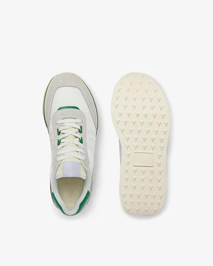 White Sneakers For Man With Green Decorate