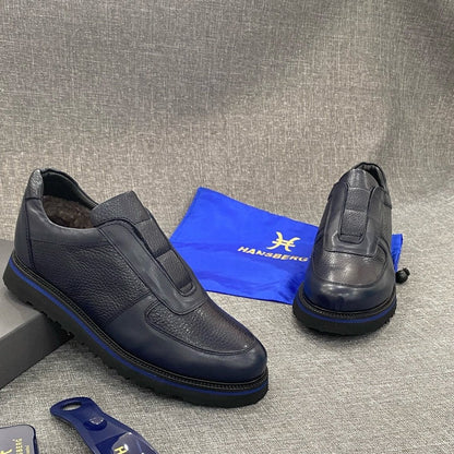 Laceless Blue Stripe Sports Shoes