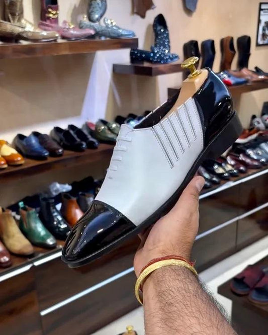 Men's Pure Handmade Leather Spectator Oxfords