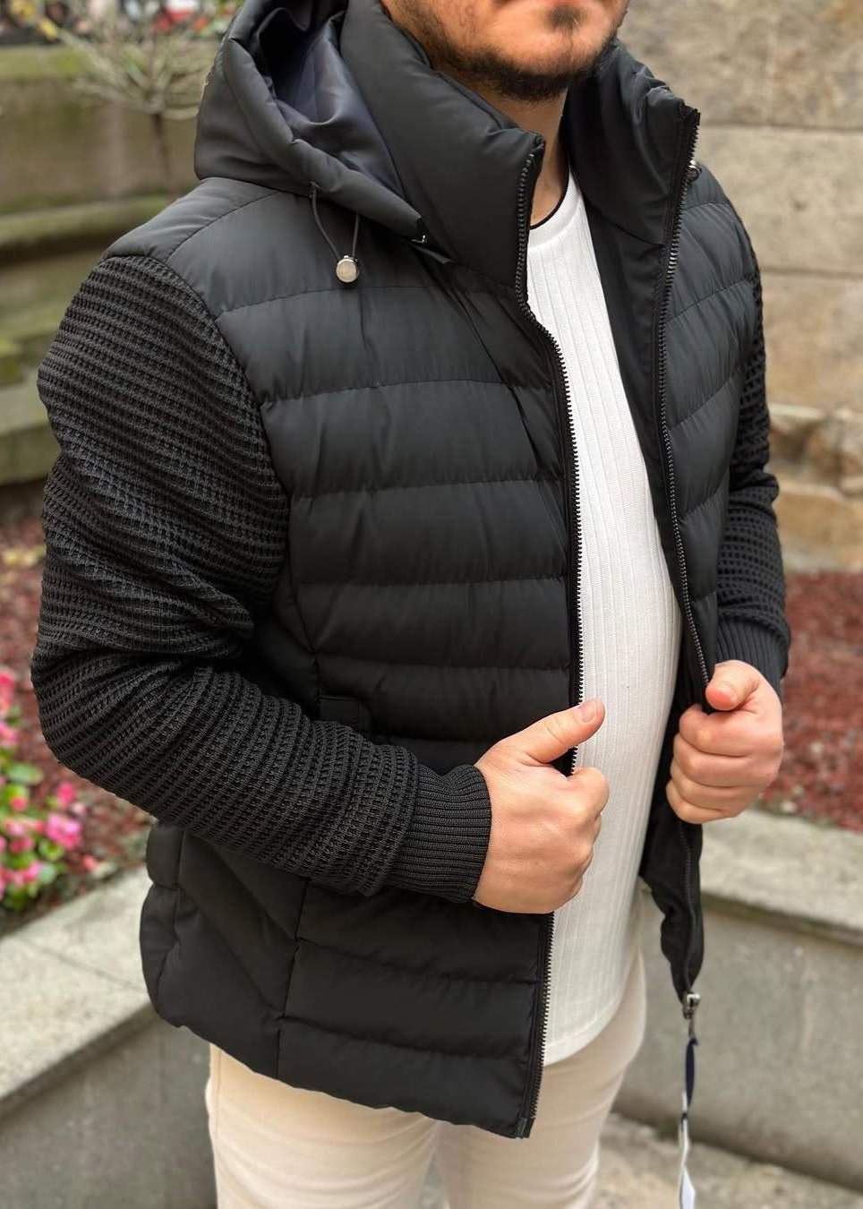 classic knitted patchwork Jacket