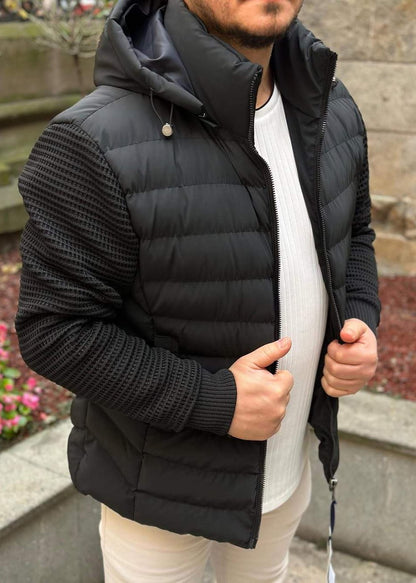 classic knitted patchwork Jacket