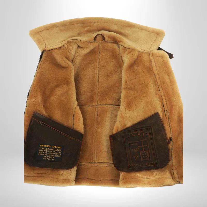 Men's Outdoor Casual Lapel Zip Fleece Thick Leather Jacket