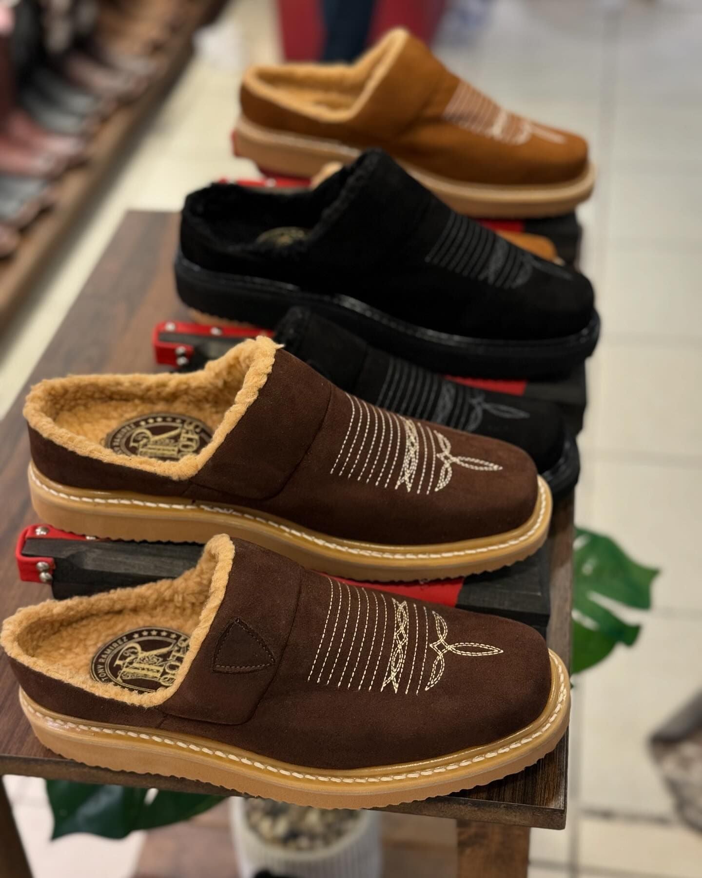 Men's Suede Printed Slip-On Slippers