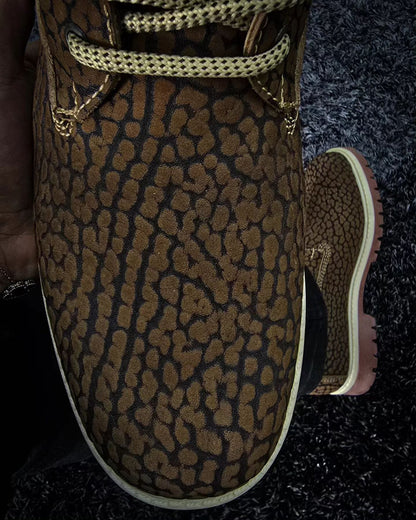 Retro 3D Pattern Martin Lace-Up Ankle Boots