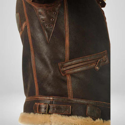 Men's Outdoor Casual Lapel Zip Fleece Thick Leather Jacket