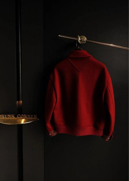 Lapel Pocket Leather Braided Jacket