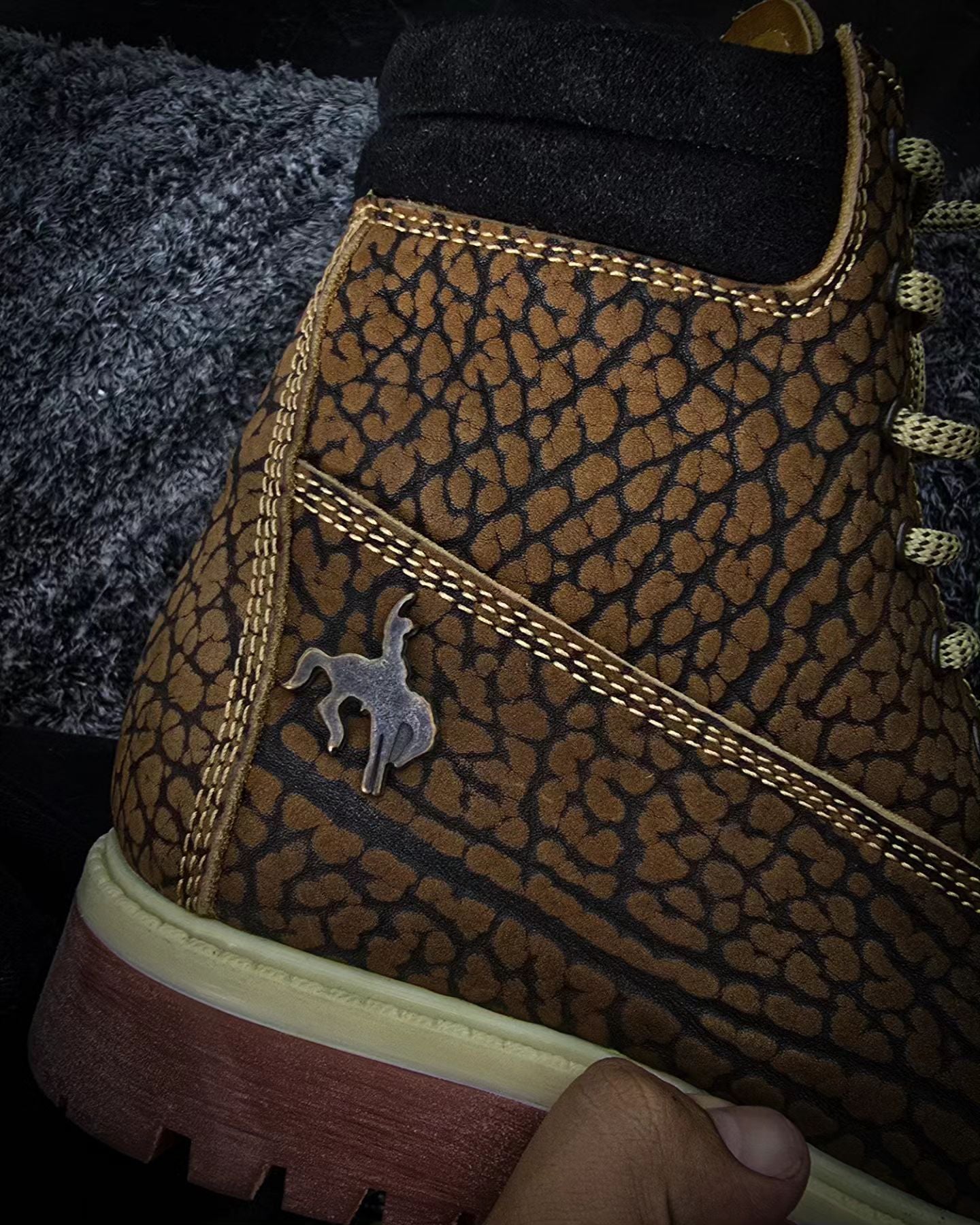 Retro 3D Pattern Martin Lace-Up Ankle Boots