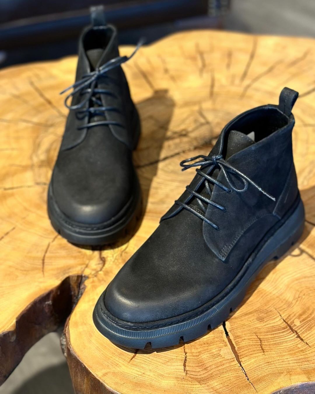 Suede Distressed Lace-Up Boots