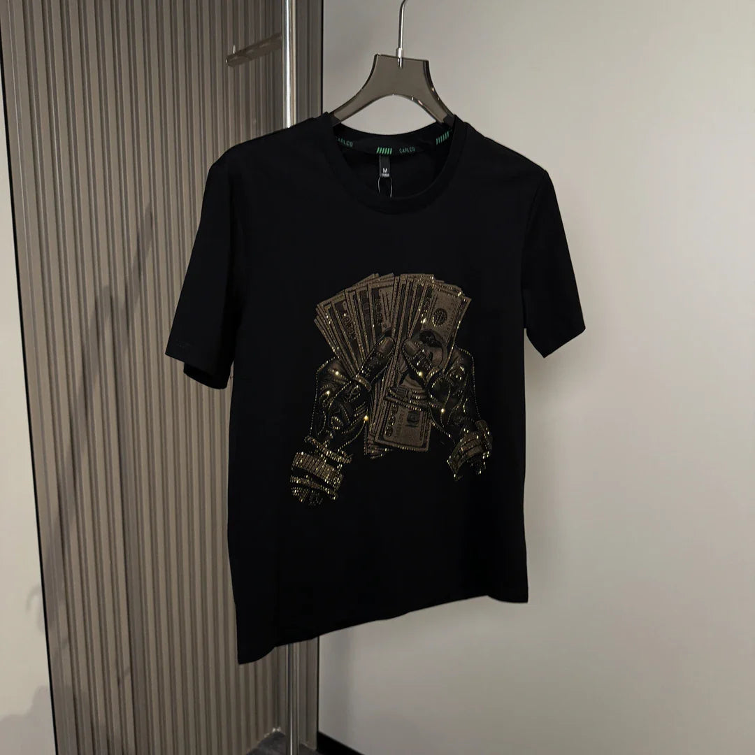 Men's Trendy Rhinestone Short Sleeves