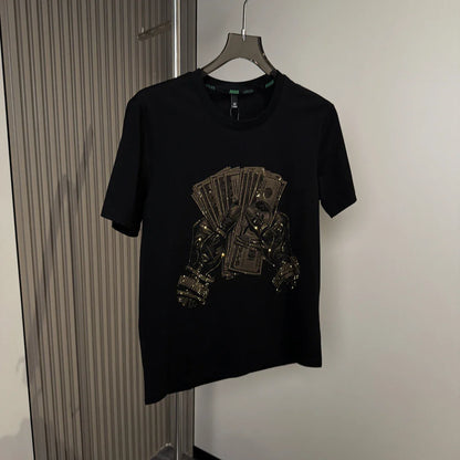 Men's Trendy Rhinestone Short Sleeves