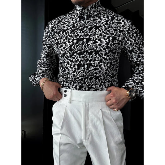 Black And White Printed Shirt