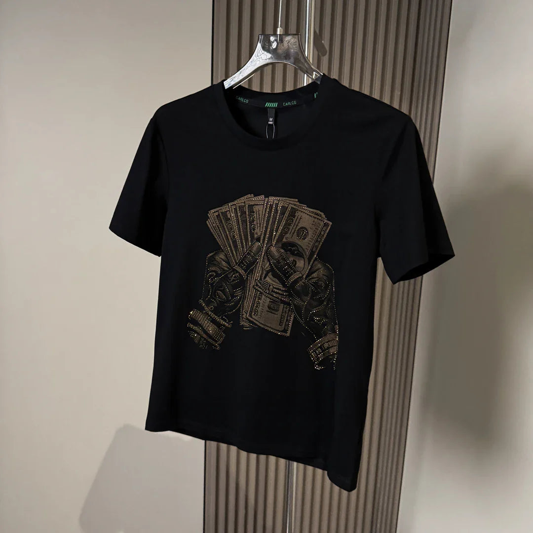 Men's Trendy Rhinestone Short Sleeves