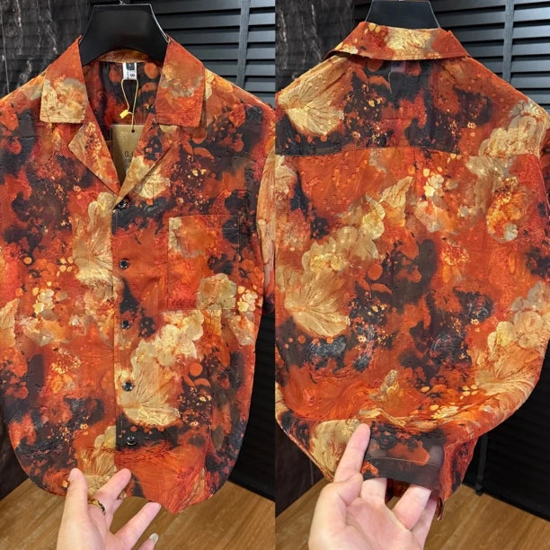 Premium Reflective Floral Texture Shirt