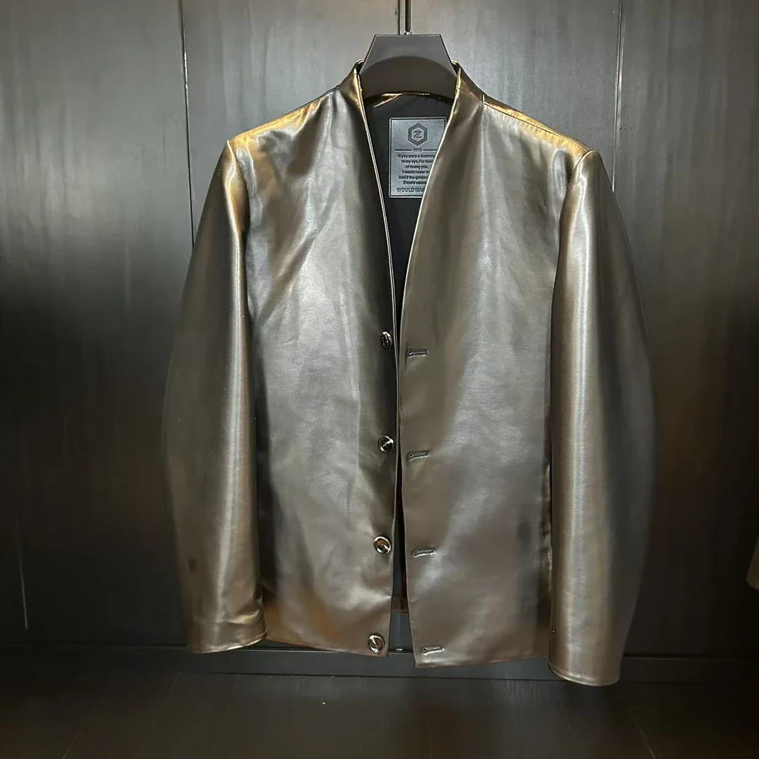 Men's New Collarless Coat Jacket