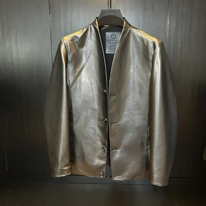 Men's New Collarless Coat Jacket