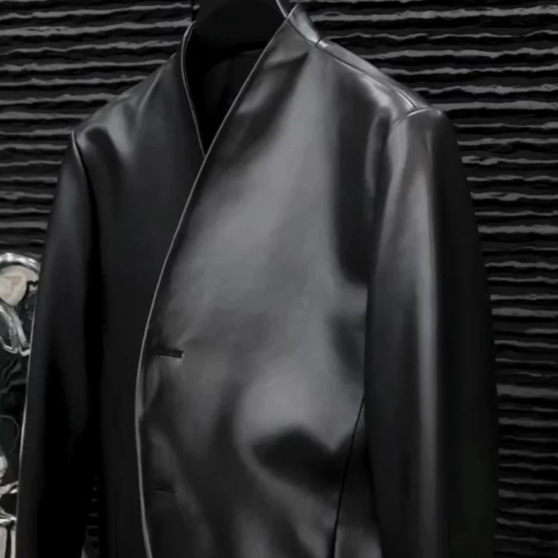 Men's New Collarless Coat Jacket