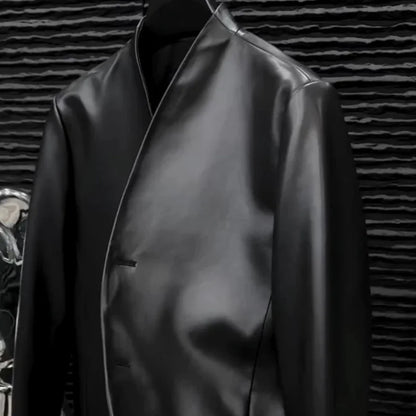 Men's New Collarless Coat Jacket