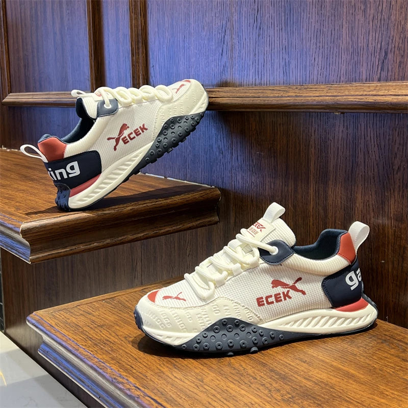 Breathable Mesh Platform Retro Running Sneakers