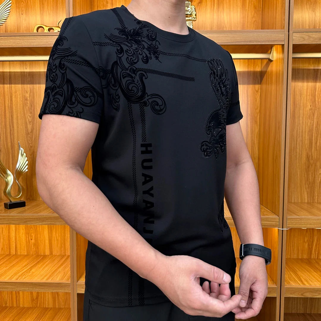 Rhinestone Eagle Vintage Stretch T-Shirt