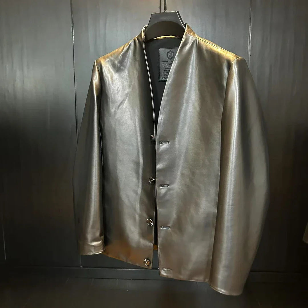 Men's New Collarless Coat Jacket