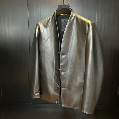 Men's New Collarless Coat Jacket