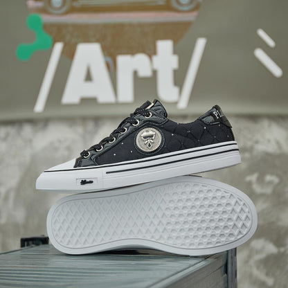 Men’s Low-Top Breathable Leather Skate Sneakers