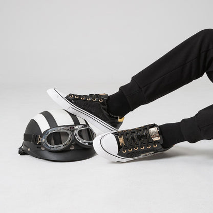 Men’s Low-Top Breathable Leather Skate Sneakers