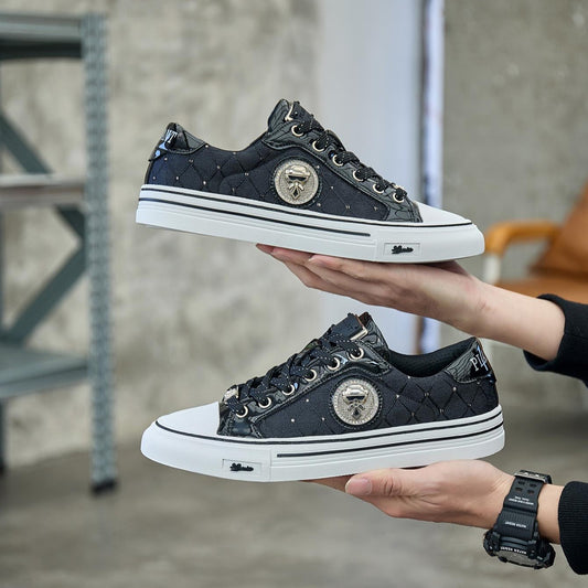 Men’s Low-Top Breathable Leather Skate Sneakers
