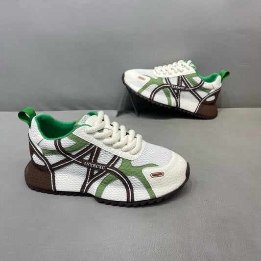 Low-Top Mesh Lace-Up Soft Sole Sneakers