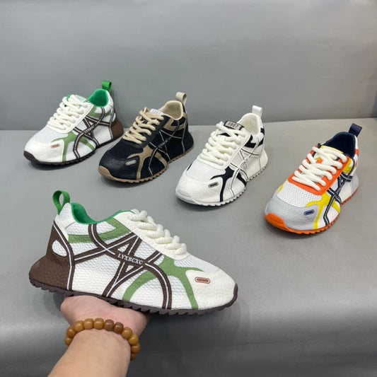 Low-Top Mesh Lace-Up Soft Sole Sneakers