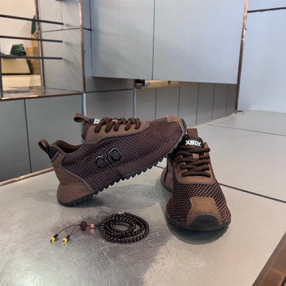 Men’s Low-Top Breathable Knit Lace-Up Sneakers