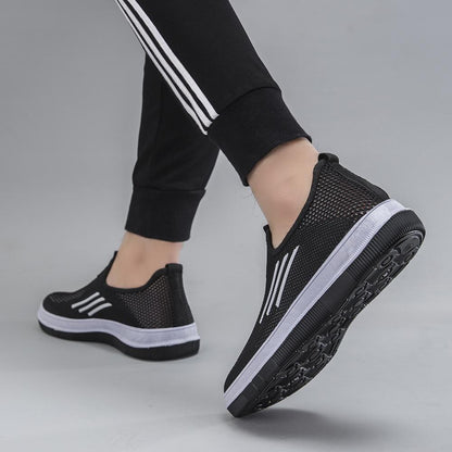 Mesh Hollow Flying Woven Upper Casual Slip-On Sneakers