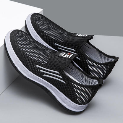 Mesh Hollow Flying Woven Upper Casual Slip-On Sneakers