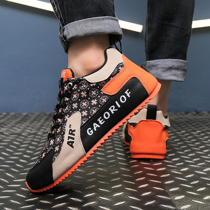 Men's Height-enhancing Leather Material Soft-soled Casual Running Shoes