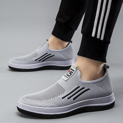 Mesh Hollow Flying Woven Upper Casual Slip-On Sneakers