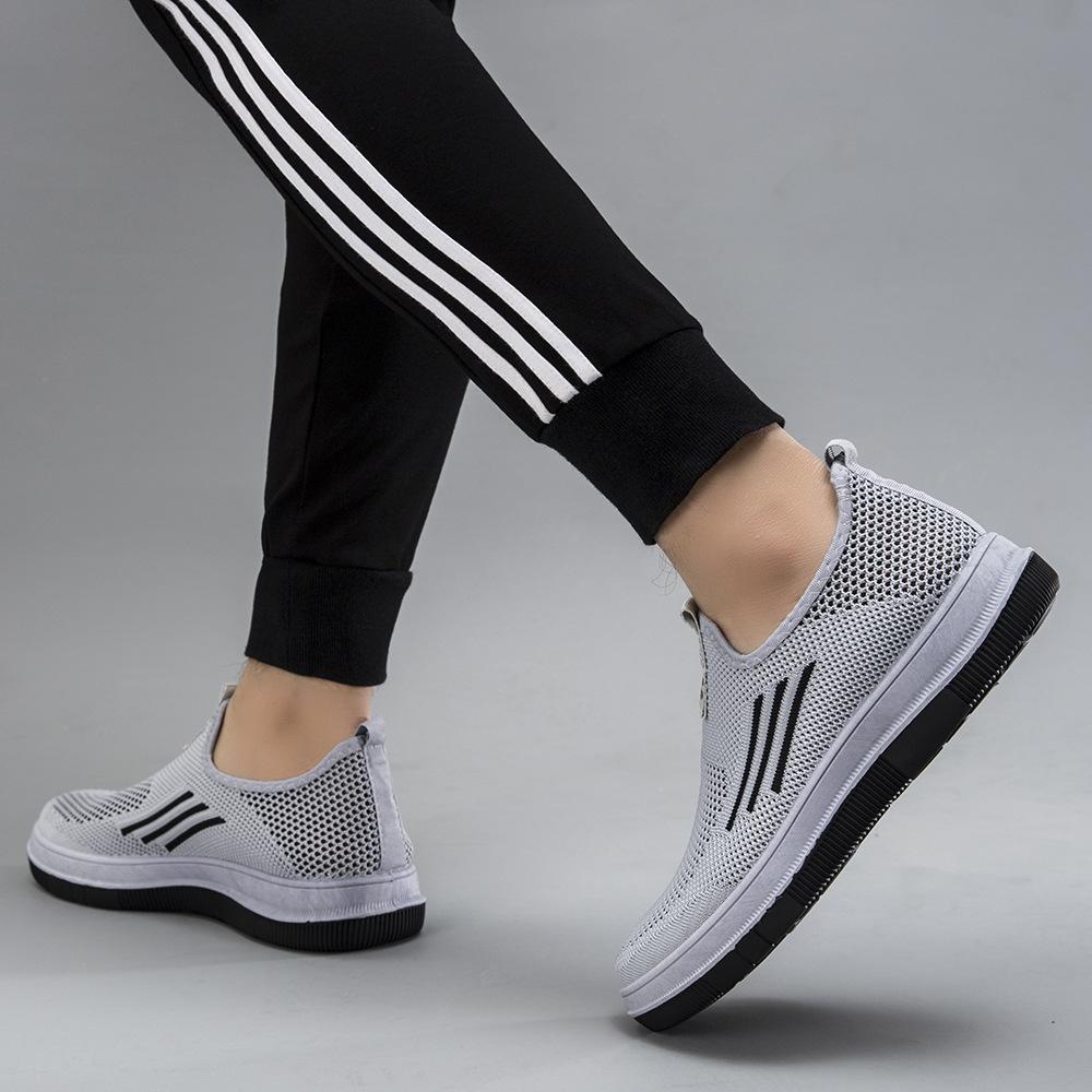 Mesh Hollow Flying Woven Upper Casual Slip-On Sneakers