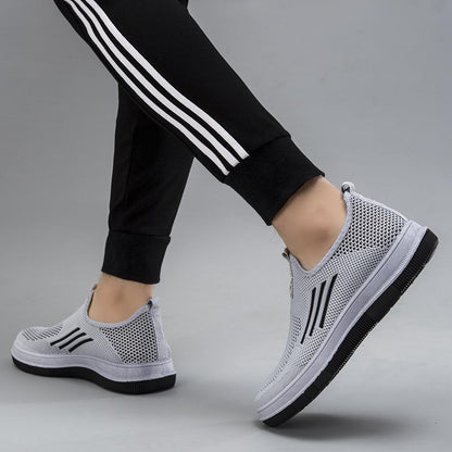Mesh Hollow Flying Woven Upper Casual Slip-On Sneakers