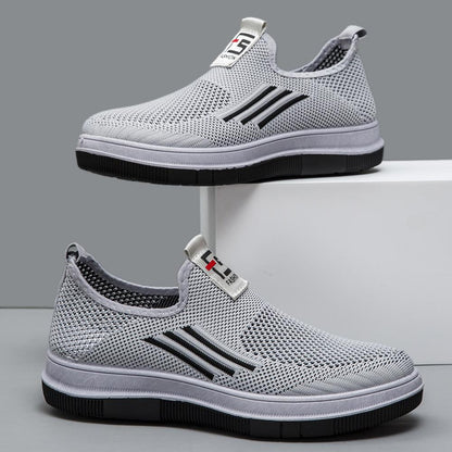 Mesh Hollow Flying Woven Upper Casual Slip-On Sneakers