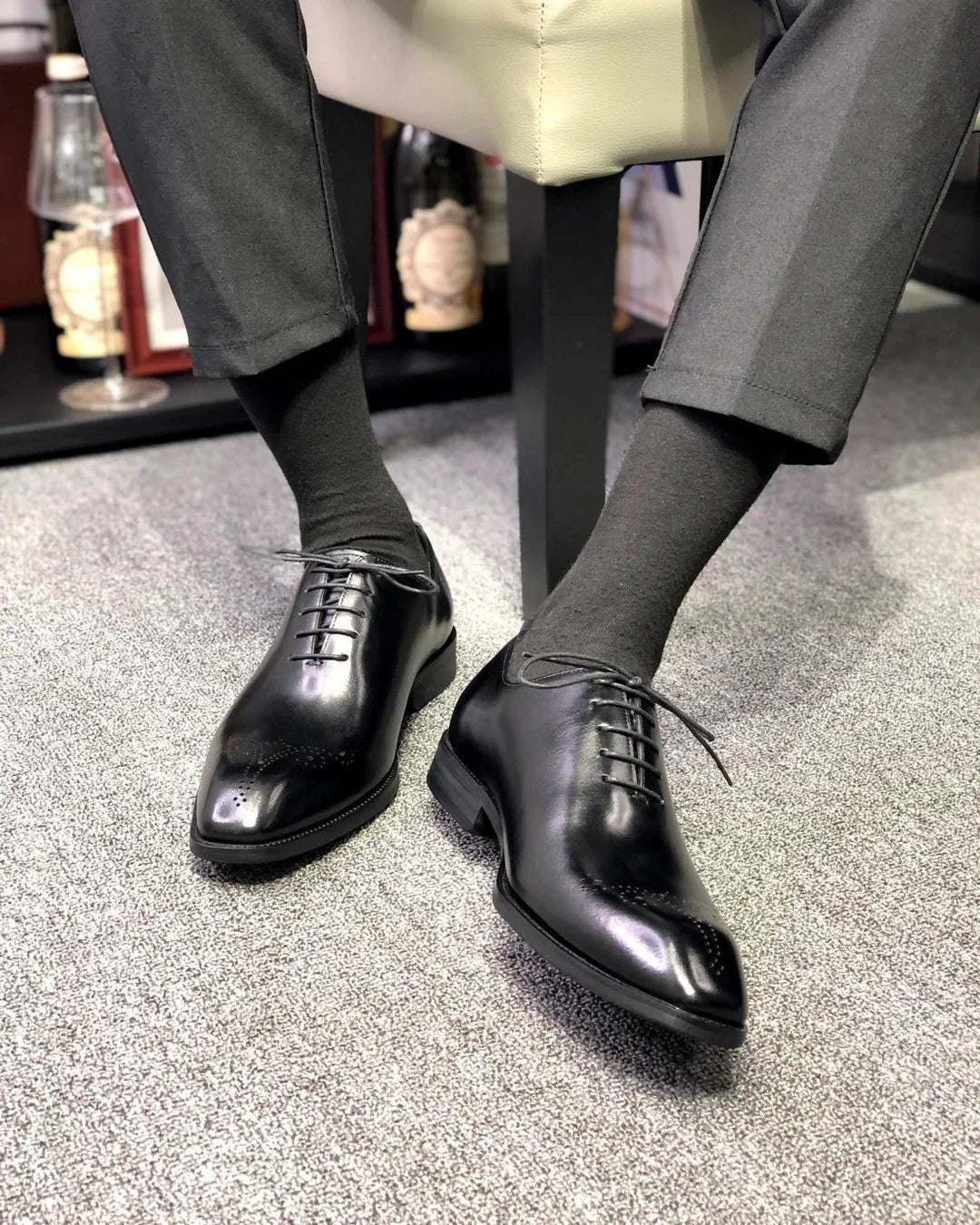 Classic Black Men's Derby Shoes