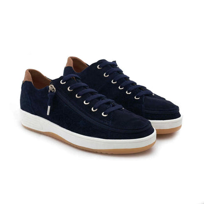 Easy-On Side Zipper Lace-Up Sneakers