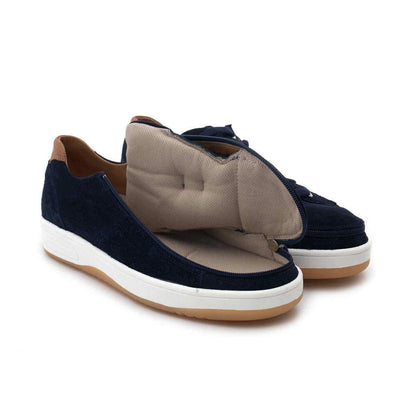 Easy-On Side Zipper Lace-Up Sneakers